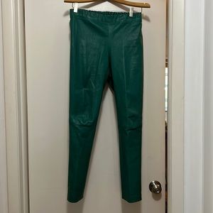Joseph green leather leggings Size 42